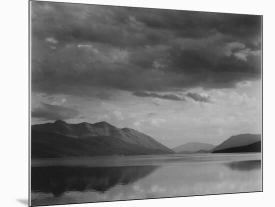 Looking Across Lake To Mountains And Clouds "Evening McDonald Lake Glacier NP" Montana 1933-1942-Ansel Adams-Mounted Art Print