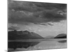 Looking Across Lake To Mountains And Clouds "Evening McDonald Lake Glacier NP" Montana 1933-1942-Ansel Adams-Mounted Art Print