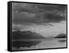 Looking Across Lake To Mountains And Clouds "Evening McDonald Lake Glacier NP" Montana 1933-1942-Ansel Adams-Framed Stretched Canvas