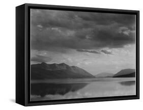 Looking Across Lake To Mountains And Clouds "Evening McDonald Lake Glacier NP" Montana 1933-1942-Ansel Adams-Framed Stretched Canvas
