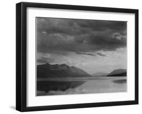 Looking Across Lake To Mountains And Clouds "Evening McDonald Lake Glacier NP" Montana 1933-1942-Ansel Adams-Framed Art Print