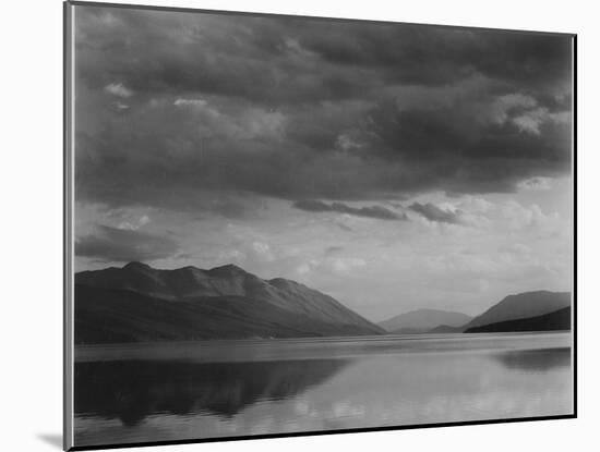 Looking Across Lake To Mountains And Clouds "Evening McDonald Lake Glacier NP" Montana 1933-1942-Ansel Adams-Mounted Art Print