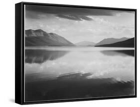 Looking Across Lake Toward Mts "Evening McDonald Lake Glacier National Park" Montana 1933-1942-Ansel Adams-Framed Stretched Canvas