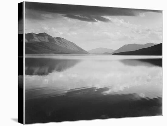 Looking Across Lake Toward Mts "Evening McDonald Lake Glacier National Park" Montana 1933-1942-Ansel Adams-Stretched Canvas