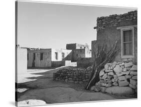 Looking Across Street Toward Houses "Acoma Pueblo. [NHL New Mexico]" 1933-1942-Ansel Adams-Stretched Canvas