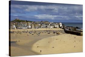 Looking across the Harbour at St. Ives at Low Tide Towards St. Ives Head, Cornwall, England-Simon Montgomery-Stretched Canvas