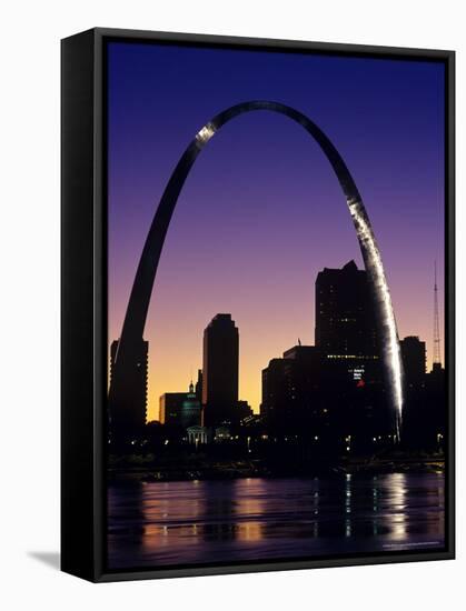 Looking Across the Mississippi River to St Louis, USA-Chuck Haney-Framed Stretched Canvas