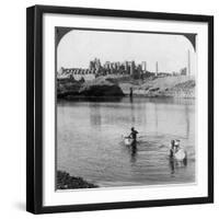 Looking across the Sacred Lake to the Great Temple at Karnak, Thebes, Egypt, 1905-Underwood & Underwood-Framed Photographic Print