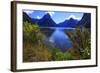 Looking across the Waters of Milford Sound Towards Mitre Peak on the South Island of New Zealand-Paul Dymond-Framed Photographic Print