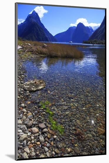 Looking across the Waters of Milford Sound Towards Mitre Peak on the South Island of New Zealand-Paul Dymond-Mounted Photographic Print