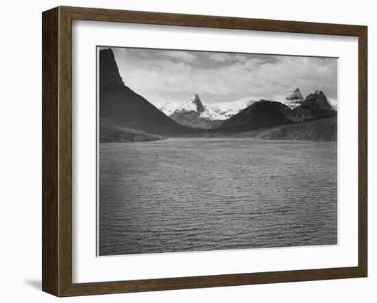 Looking Across Toward Snow-Capped Mts Lake In Fgnd "St. Mary's Lake Glacier NP" Montana. 1933-1942-Ansel Adams-Framed Art Print