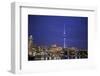 Looking across Waitemata Harbor and Sky Tower from Wynyard Quarter of Auckland, New Zealand-Paul Dymond-Framed Photographic Print