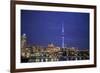 Looking across Waitemata Harbor and Sky Tower from Wynyard Quarter of Auckland, New Zealand-Paul Dymond-Framed Photographic Print