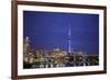 Looking across Waitemata Harbor and Sky Tower from Wynyard Quarter of Auckland, New Zealand-Paul Dymond-Framed Photographic Print