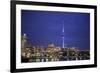 Looking across Waitemata Harbor and Sky Tower from Wynyard Quarter of Auckland, New Zealand-Paul Dymond-Framed Photographic Print
