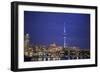 Looking across Waitemata Harbor and Sky Tower from Wynyard Quarter of Auckland, New Zealand-Paul Dymond-Framed Photographic Print