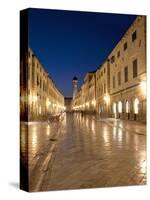 Looking Along Stradrun at Dusk, Old Town, Dubrovnik, Croatia, Europe-Martin Child-Stretched Canvas