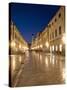 Looking Along Stradrun at Dusk, Old Town, Dubrovnik, Croatia, Europe-Martin Child-Stretched Canvas