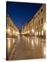Looking Along Stradrun at Dusk, Old Town, Dubrovnik, Croatia, Europe-Martin Child-Stretched Canvas
