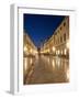 Looking Along Stradrun at Dusk, Old Town, Dubrovnik, Croatia, Europe-Martin Child-Framed Photographic Print