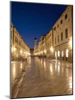 Looking Along Stradrun at Dusk, Old Town, Dubrovnik, Croatia, Europe-Martin Child-Mounted Photographic Print