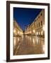 Looking Along Stradrun at Dusk, Old Town, Dubrovnik, Croatia, Europe-Martin Child-Framed Photographic Print