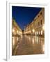 Looking Along Stradrun at Dusk, Old Town, Dubrovnik, Croatia, Europe-Martin Child-Framed Photographic Print