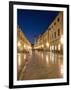 Looking Along Stradrun at Dusk, Old Town, Dubrovnik, Croatia, Europe-Martin Child-Framed Photographic Print