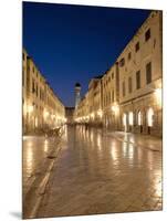 Looking Along Stradrun at Dusk, Old Town, Dubrovnik, Croatia, Europe-Martin Child-Mounted Photographic Print