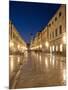 Looking Along Stradrun at Dusk, Old Town, Dubrovnik, Croatia, Europe-Martin Child-Mounted Photographic Print