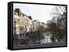 Looking Along the Catharijnsingel, Bicycles Stand on a Bridge over a Canal in Utrecht, Utrecht Prov-Stuart Forster-Framed Stretched Canvas