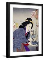 Looking as if She Wants to Change: The Appearance of a Proprietress of the Kaei Era-Taiso Yoshitoshi-Framed Giclee Print