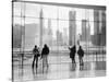 Looking at Ground Zero, Lower Manhattan, NYC-Walter Bibikow-Stretched Canvas