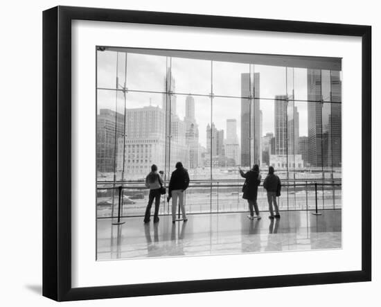 Looking at Ground Zero, Lower Manhattan, NYC-Walter Bibikow-Framed Premium Photographic Print