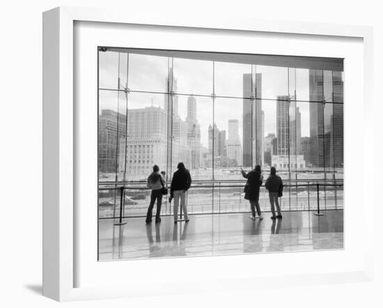 Looking at Ground Zero, Lower Manhattan, NYC-Walter Bibikow-Framed Premium Photographic Print