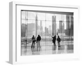 Looking at Ground Zero, Lower Manhattan, NYC-Walter Bibikow-Framed Premium Photographic Print