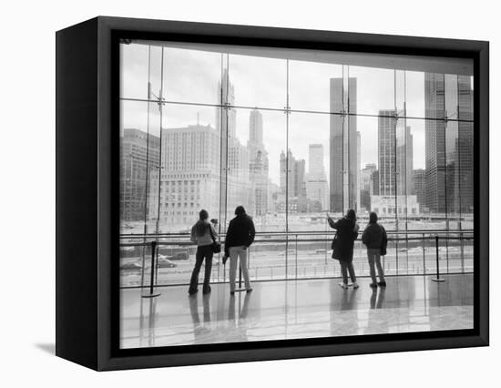 Looking at Ground Zero, Lower Manhattan, NYC-Walter Bibikow-Framed Stretched Canvas