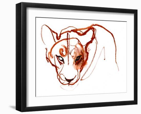 Looking at you looking at me, 2021, (mixed media on paper)-Mark Adlington-Framed Giclee Print