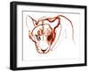Looking at you looking at me, 2021, (mixed media on paper)-Mark Adlington-Framed Giclee Print