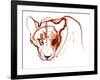 Looking at you looking at me, 2021, (mixed media on paper)-Mark Adlington-Framed Giclee Print