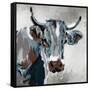Looking Cow-Milli Villa-Framed Stretched Canvas