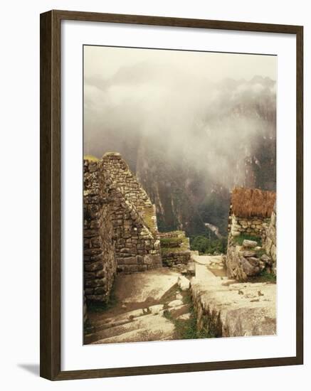 Looking Down Ancient Remains of Machu Picchu, Peru-Pete Oxford-Framed Photographic Print