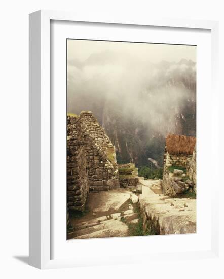 Looking Down Ancient Remains of Machu Picchu, Peru-Pete Oxford-Framed Photographic Print