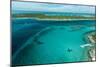 Looking Down at Airplane's Shadow, Jet Ski, Clear Tropical Water and Islands, Exuma Chain, Bahamas-James White-Mounted Photographic Print