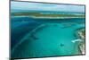 Looking Down at Airplane's Shadow, Jet Ski, Clear Tropical Water and Islands, Exuma Chain, Bahamas-James White-Mounted Photographic Print