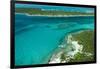 Looking Down at Airplane's Shadow, Jet Ski, Clear Tropical Water and Islands, Exuma Chain, Bahamas-James White-Framed Photographic Print