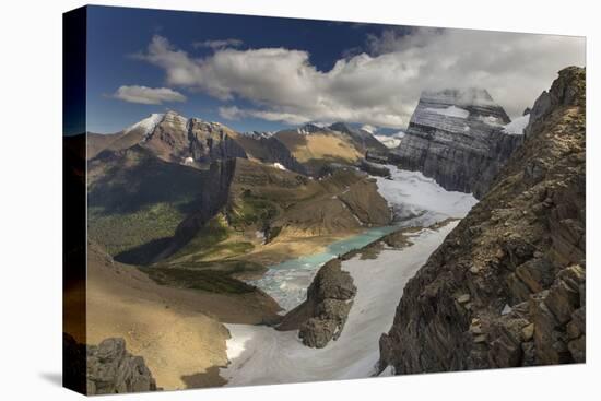 Looking Down at Grinnell Glacier in Glacier National Park, Montana, USA-Chuck Haney-Stretched Canvas