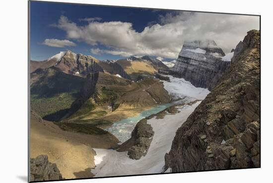 Looking Down at Grinnell Glacier in Glacier National Park, Montana, USA-Chuck Haney-Mounted Photographic Print