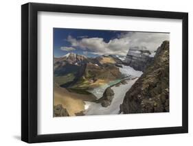 Looking Down at Grinnell Glacier in Glacier National Park, Montana, USA-Chuck Haney-Framed Premium Photographic Print