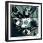 Looking Down at Men Playing Dominoes-Eudald Castells-Framed Photographic Print